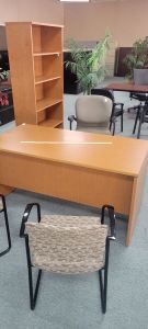 Blonde Double Pedestal Desk 30x60