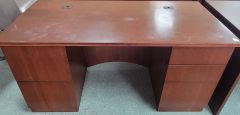 Veneer Double Ped Desk 30x60